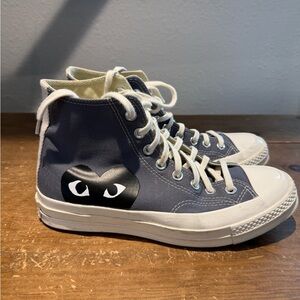 Comme des Garcons PLAY High-Top Sneakers - Blue and White